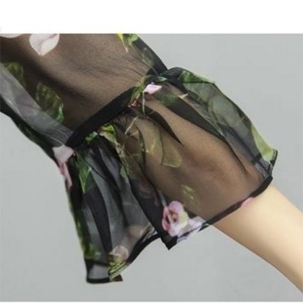 S-XXXXXL Chiffon Dress Loose Large Size Round Neck Flared Short Sleeve Summer Middle-aged Women's Dress