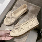 Knitted Hollow Shoes Breathable Cloth Shoes Tendon Soft Bottom Non-slip Peas Shoes Flat Casual Shoes Women's Shoes Loafers