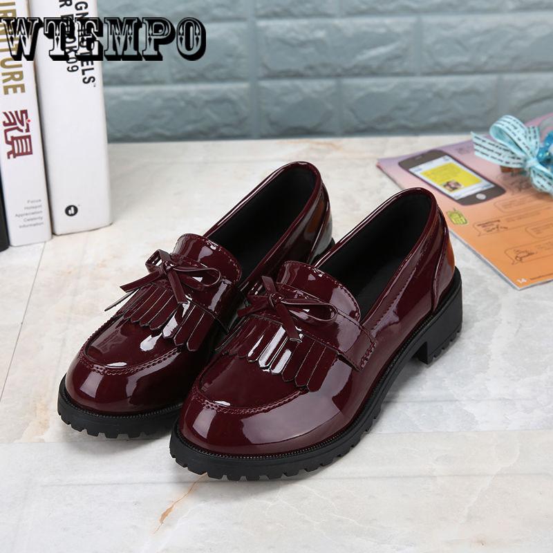 Metal Buckle Decoration Oxford Shoes Woman Patent Leather Moccasins Flats Ladies Casual Loafers