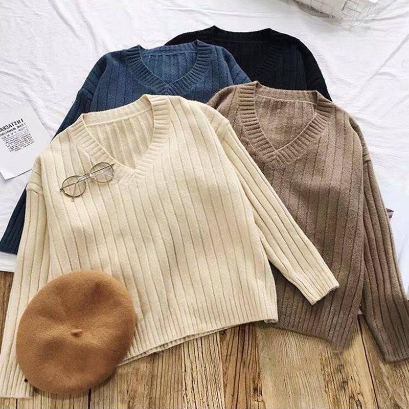 Two-piece Vest Dresses and Sweaters Girl's Winter Long Pullover Female Slim Thick Warm Sweater