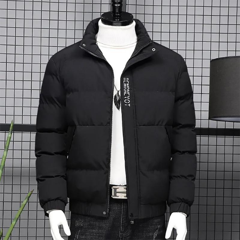 Men's Jackets Mens Thick Warm Cotton Jacket Stand-up Collar Slim Handsome Hooded Young Jacket