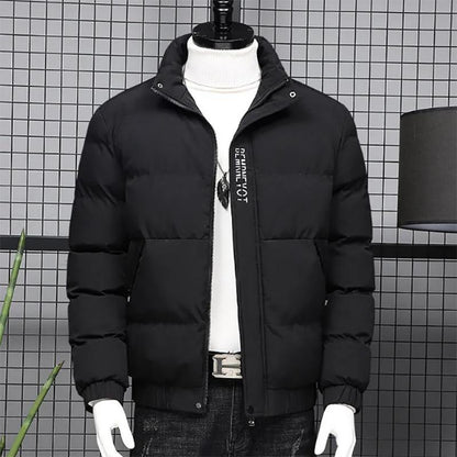 Men's Jackets Mens Thick Warm Cotton Jacket Stand-up Collar Slim Handsome Hooded Young Jacket