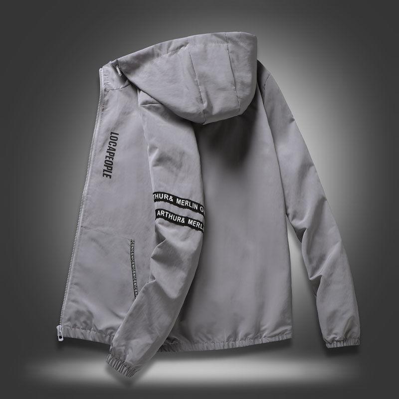 Sports and Leisure Jacket Loose Jacket Spring and Autumn Men's Jacket Youth Solid Color Hooded