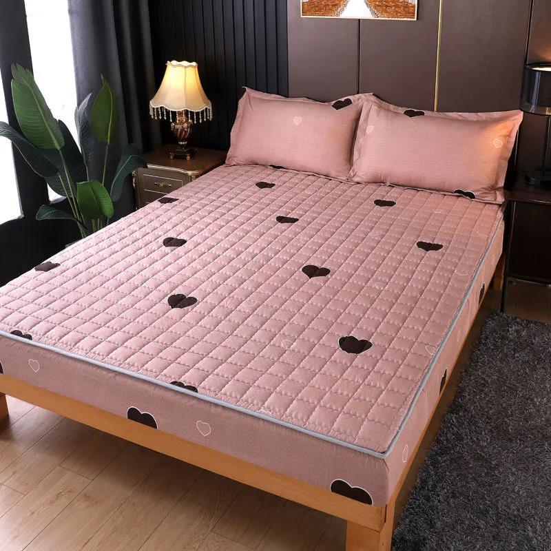 Thickened Quilted Bed Cover Non-slip One-piece Bed Cover Sheet Mattress Protection Cover Simmons Protective Cover All-inclusive