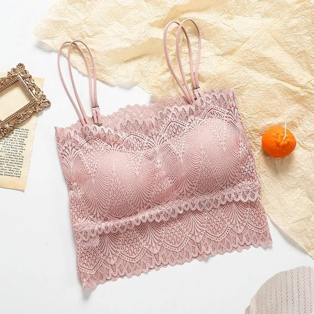 Tank Top with Built In Bra Camisole Bralette Crop Top Sexy Lingerie Women Sleevesless Padded Undershirt Lace Strap Camis White