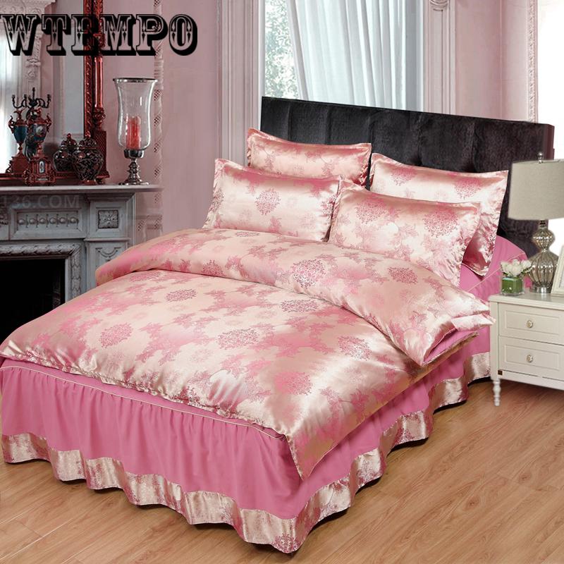 Jacquard Queen/King Size Duvet Cover Set Bedclothes bed sheet jacquard lace Bedding Sets