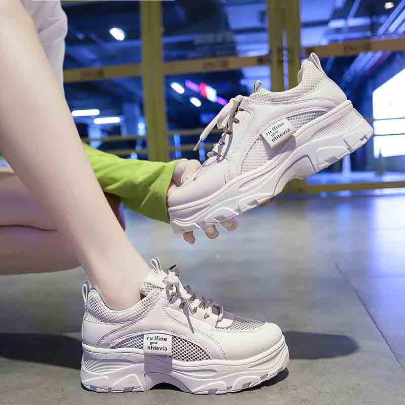 BrandPlus Size 35-40 Summer Women Mesh Sneakers Girls Breathable Deodorant Running Basketball Shoes Shockproof Non-slip Ins Shoes