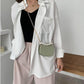 Women Mini Shoulder Messenger Bags Casual Female Crossbody Bags Portable PU Leather Big Pearl Metal Chain