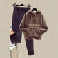 2pcs/set  Autumn Winter Fleece Hoodies Vintage Sweatshirt Two Piece Set Woman Tracksuits Jogger Pants Thick Warm Clothes