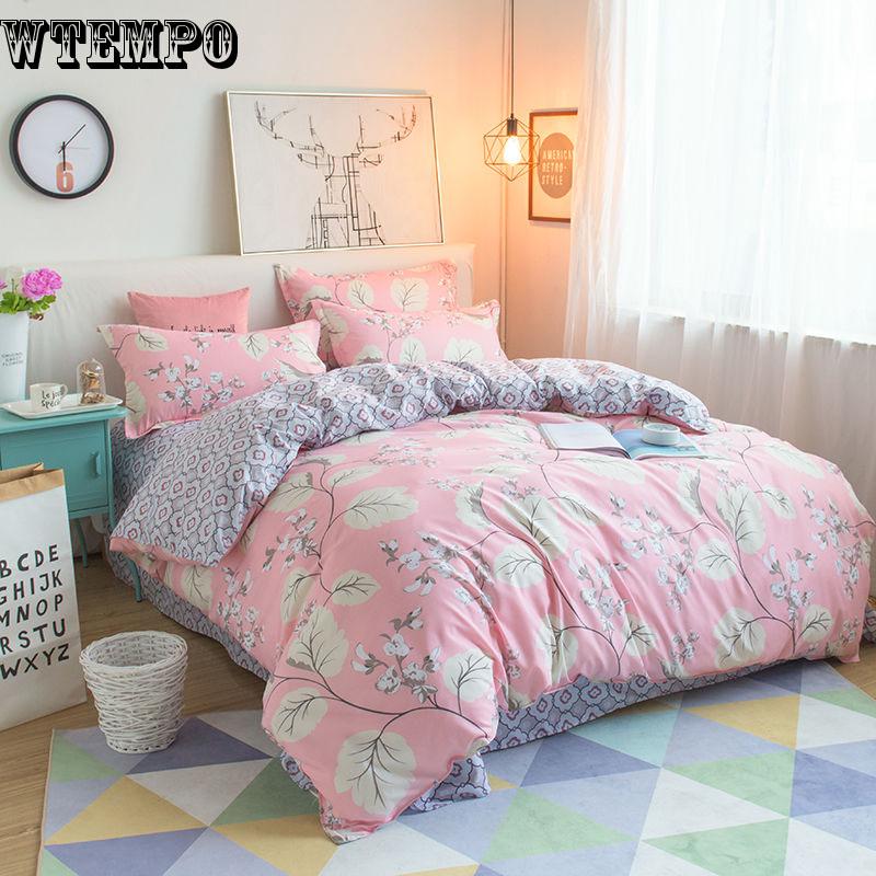 4pcs Bedding Sleep Set Quilt Duvet Cover Pillowcase Comfortable Bedroom Supplies