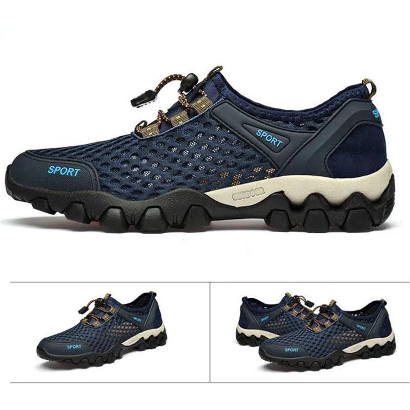Breathable Outdoor Sports Net Shoes Men's Mesh Casual Summer Hiking Shoes Non-slip Mesh Hiking Men's Shoes