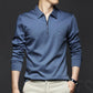 Spring Men's Cotton Zipper Polo Shirt Lapel Long Sleeve T-Shirt Men's Long Sleeves Solid Color Business Casual Top High Quality Shitt