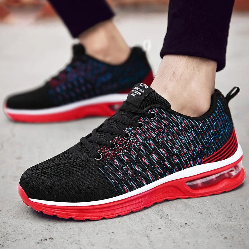 Men's Sports Shoes Running Shoes Mesh Breathable Fitness Shoes Korean Version Large Size Lightweight Outsole Non-slip Casual Shoes Men