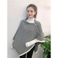Ladies Shawl Cloak Scarf Autumn Winter Dual-use Irregular Striped Printting Scarf Shawl Korean Style All Match Buttons Keep Warm