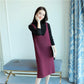 Spring and Autumn Loose Sleeveless Vest Pullover V-neck Mid-length Suspender Skirt Fashion Simple Female Suspender Skirt