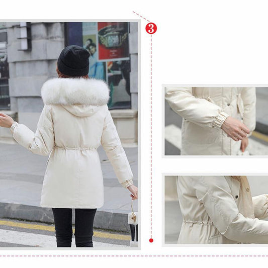 Thicken Warm Female Parker Clothing Winter Fashion Short Cotton Coat Fur Collar Plus Velvet Loose Padded Jacket
