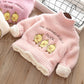 Children's Sweater Mink Pullover Sweater Sweater Thickened Warm, Soft and Lovely Cartoon Girl Middle and Young Children
