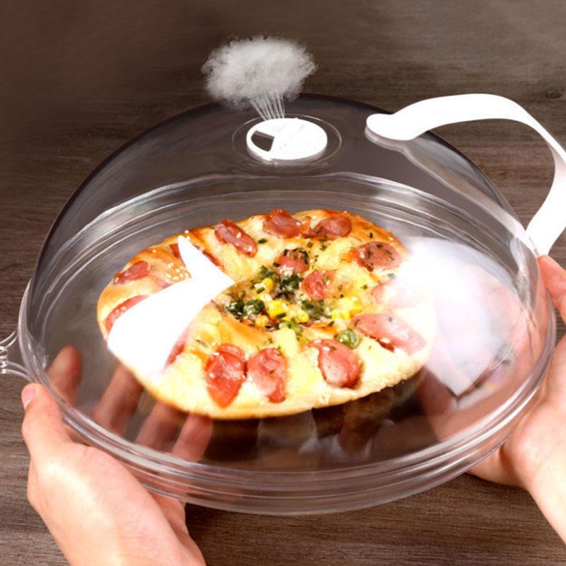 Microwave Oven Food Cover Transparent Anti Sputtering Cover Handle Reusable Airtight Food Covers Home Handle Heat Resistant Lid