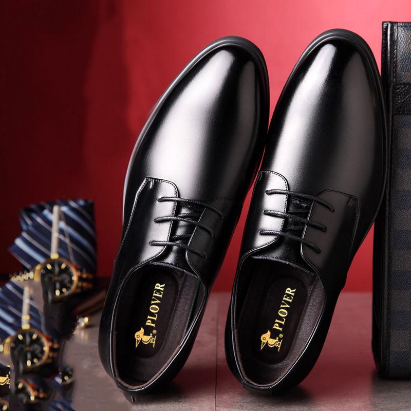 Men's Shoes Lace Up Formal Pointed Toe Leather Shoes Fashion Business Wedding Shoes