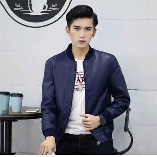 Fashion Motorcycle Leather Jackets Men Leather Coat Casual Man Outerwear Stand Collar Jackets