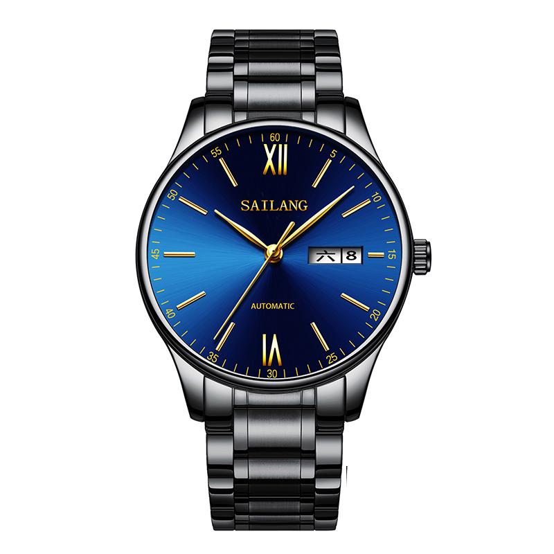 Fashion Men'S Calendar Watch Stainless Steel Strap Roman Digital Watch Business Watch