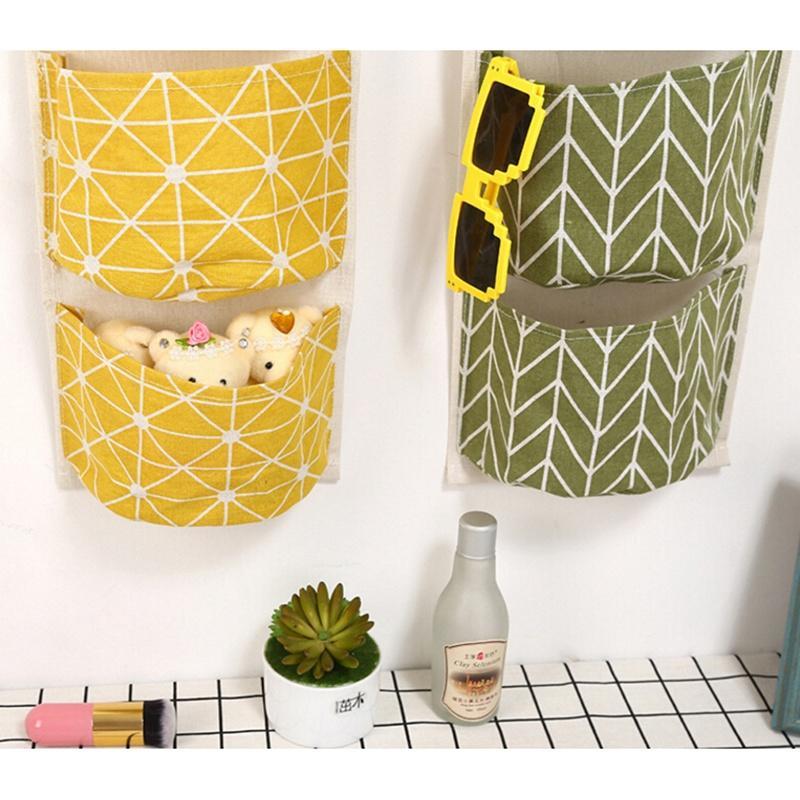 Fabric Cotton Pocket Wall Hanging Storage Bags