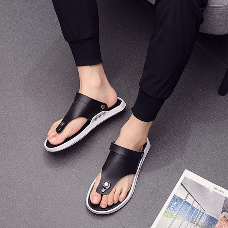 Men's Sandals Summer Flip Flops Non-slip Beach Shoes Men Driving Dual-use Flip-flops Sandals and Slippers