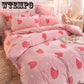 4pcs Winter Romantic Bedding Sets Floral Print Queen/king Size Quilt Cover Thick Warm Bed Sheet +pillowcases