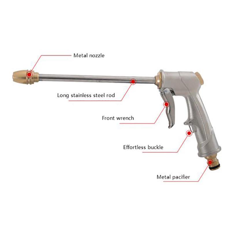 1/2/5pcs All Metal High Pressure Water Gun Durable Car Wash Gun Household Portable Watering Garden Tool