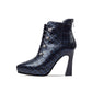 Customized Big Size Chelsea Boots Leather Short Ankle Boots Women Zipper Studded Martin Snow Booties