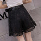 Lace Embroidered Bow Shorts Women Summer Korean Thin Wide-leg Short Pants A-line Bottoms Casual Temperament Shorts High Waist Temperament Short Pants
