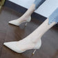 French Girl Shallow Mouth Hollow High Heels Women Stiletto All-match Pointed Toe Single Shoes Summer