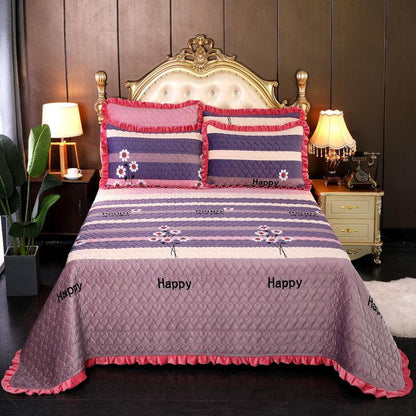 3pcs/set Thick Velvet Bed Sheet Set  Winter Double-sided Short Velvet Blanket Pillowcases Three-piece Set