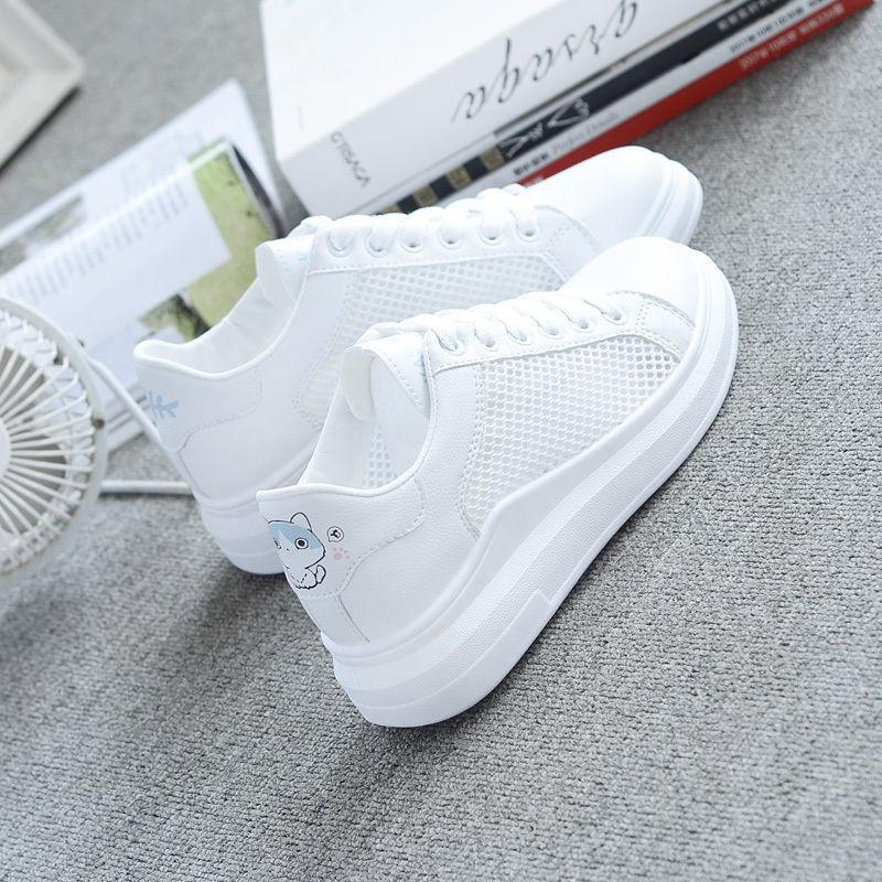 Summer Breathable White Shoes Female Hollow Sports Student Net Shoes Breathable Women
