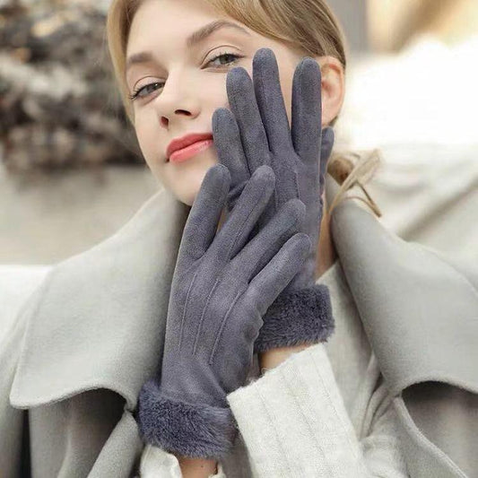 Christmas gift Woman Trend fashion gloves Plush Cotton gloves Birthday present Winter Warm gloves