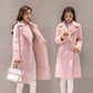 Fashionable Temperament Mid-length Fur Lamb Velvet Women's Cotton-padded Coat Winter Elegant Plus Velvet Thick Warm Suede Coat