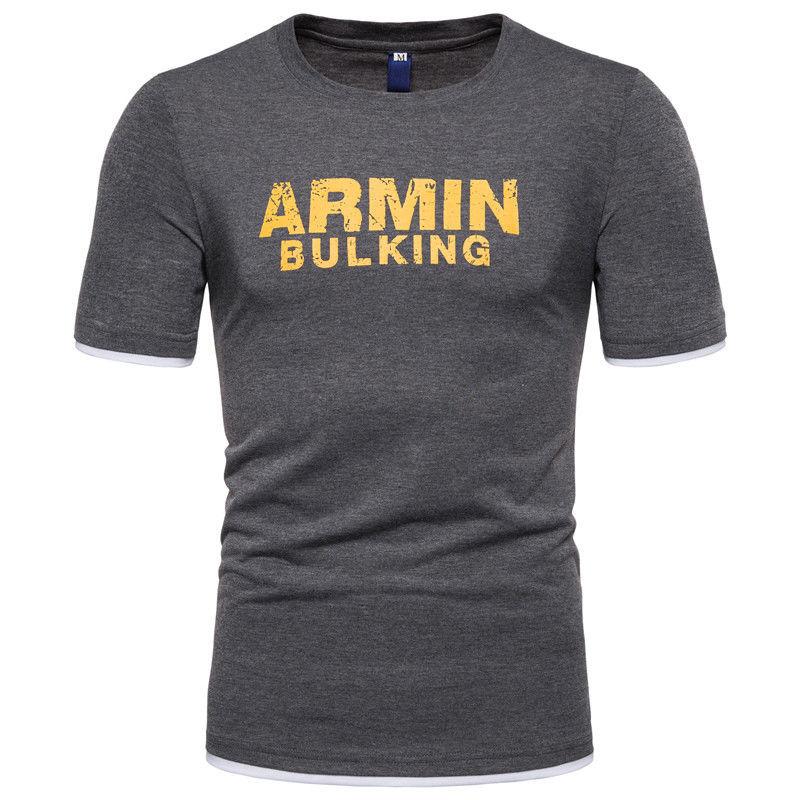 Summer Men's Short Sleeve T-Shirt Round Neck Printed Letter T-Shirt Top