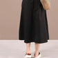 Woman Skirts Washed Cotton Skirt Female Summer High Waist Buttons A-line Skirts All-match Thin Calf-length Sashes Skirt