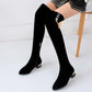Sexy Slim Fit Elastic Flock Over The Knee Boots Women Shoes Autumn Winter Ladies Over Knee Suede  High Boots