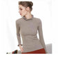 Solid Color Ruffled Slim Sweater Knitted Bottoming Pullover Half Turtleneck Sweater