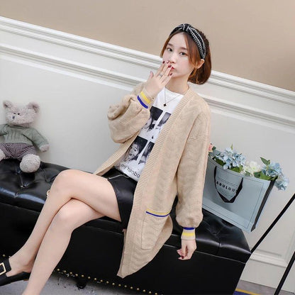 Long Sweater Cardigan Women's Jacket Outer Loose Sweaters All-match Sweaters Women's Fashion