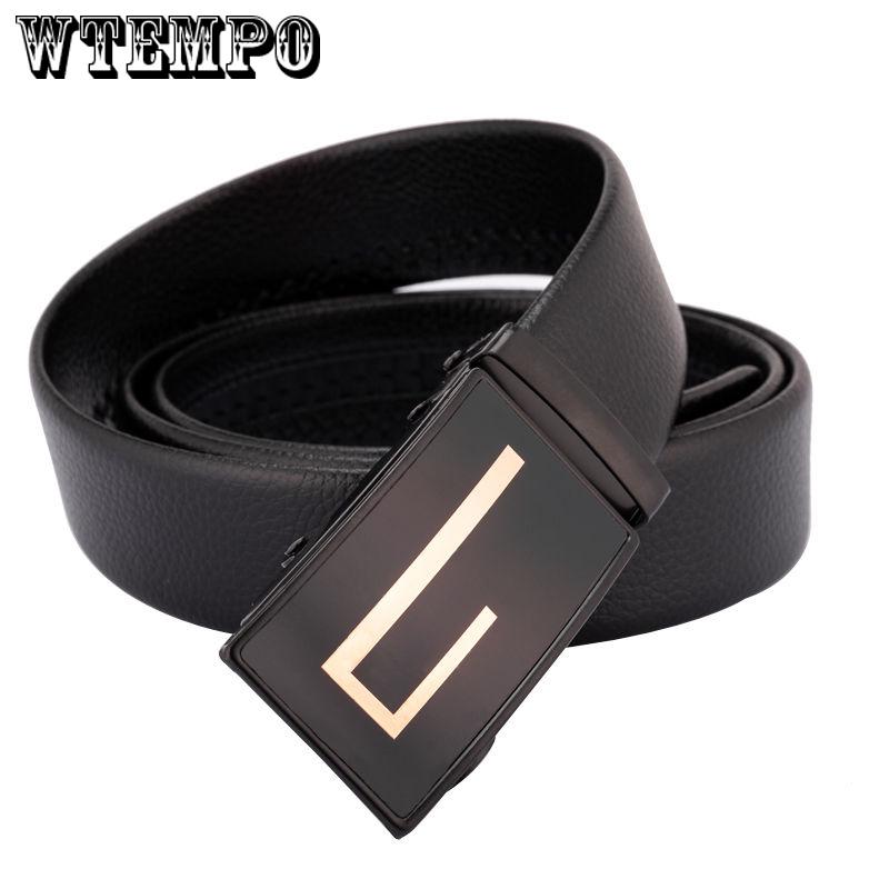 Men's Belts PU leather male luxury strap long belt for men designer belts men Black
