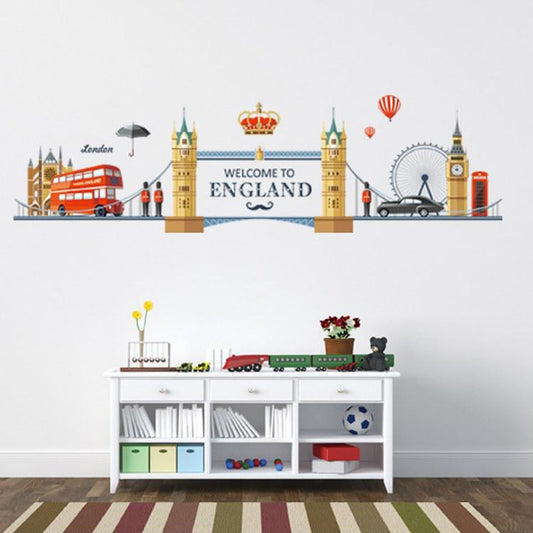 Bedroom TV background decoration European romantic London landscape wall sticker