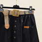 Woman Skirts Washed Cotton Skirt Female Summer High Waist Buttons A-line Skirts All-match Thin Calf-length Sashes Skirt