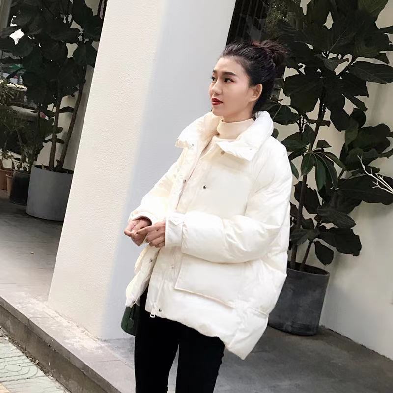 Short Down Jacket Women's Winter Clothes Loose Bright Student Bread Coat Women