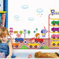 Cartoon Car Decorative Removable Wall Sticker Happy Kindergarten Life Good Friend Children Wallpaper