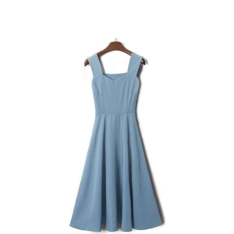 Fruit Green Dress Waist and Thin Fashionable and Versatile Retro Sling Multi-color Optional