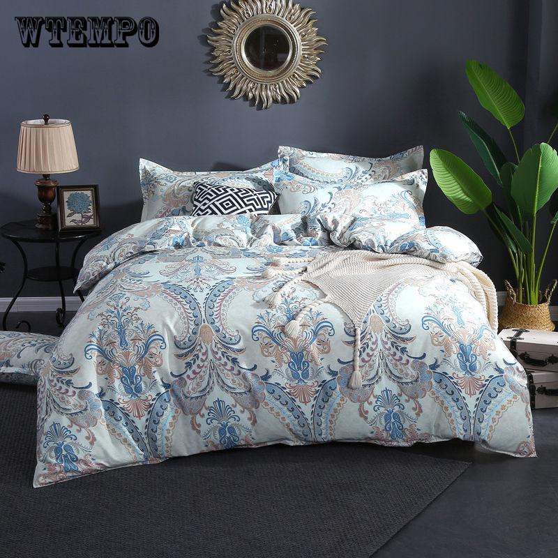 Super Soft Cotton Duvet Cover Set 4Pcs Bedding Sets Queen King Size Bedclothes