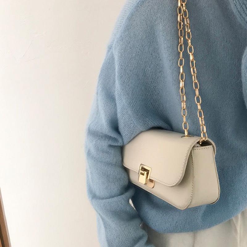 Metal Chain Women Shoulder Messenger Bags Casual Portable PU Leather Multi-Layer Large Capacity