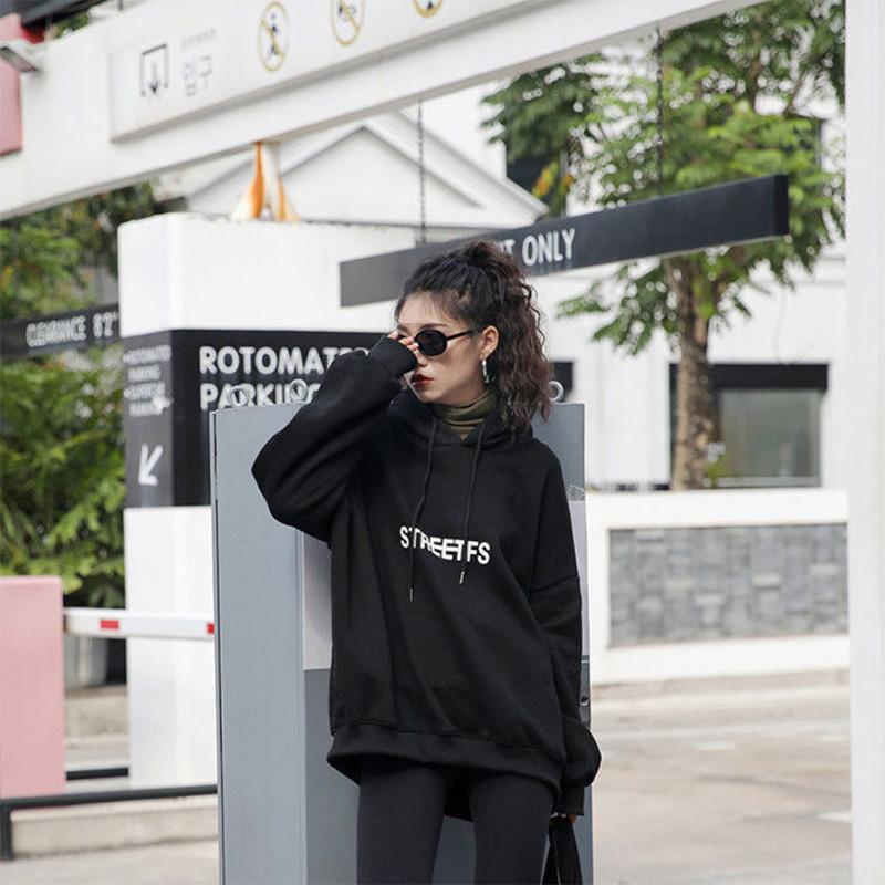 Plus Velvet Suit Women's Solid Color Sports Hooded Sweater Casual Leggings Pants Fashionable Loose Two-piece Trendy